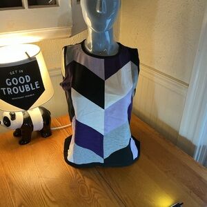 dressbarn Purple and Black Chevron Tank Top